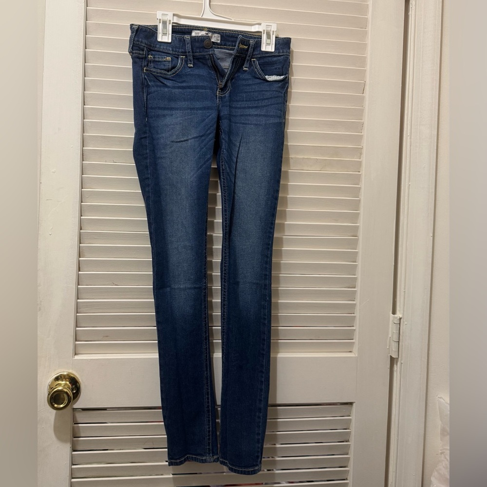 Hollister Women's Skinny Jeans - Dark Blue